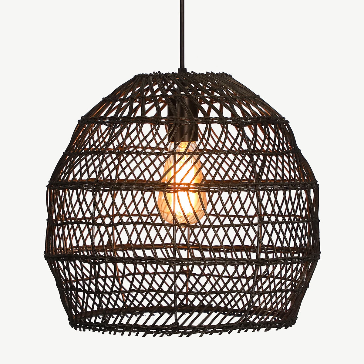 Basket Rattan Woven Pendant Light Shades Black 1 Basket Rattan Woven Pendant Light Shades Black