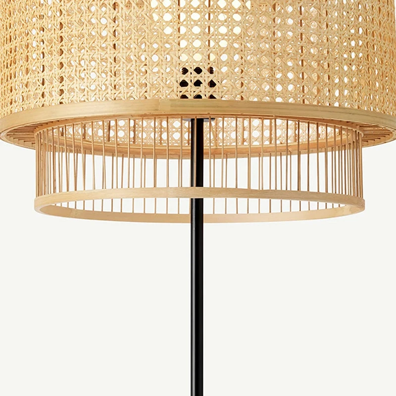 Hand-Woven Rattan Floor Lamps & Table Lamp Vintage Design 9 Hand-Woven Rattan Floor Lamps & Table Lamp Vintage Design - Image 9