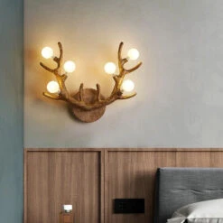 Creative Antler Wall Lamp Nordic Living Room Decorative Light -Demolights Sales Store Image12
