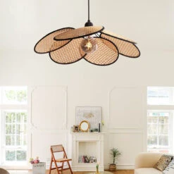 Modern Rattan Pendant Lights Handwoven Lampshade