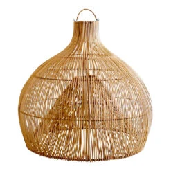 Boho Wicker Pendant Lighting Rattan Lampshade -Demolights Sales Store LargeEva RattanLight 2 1