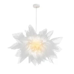 White Fabric Cloth Flower Pendant Light Fixture Nordic Hanging Ceiling Lamp -Demolights Sales Store Main 02 ef6e6117 e912 4965 840a c97029bff52f 1