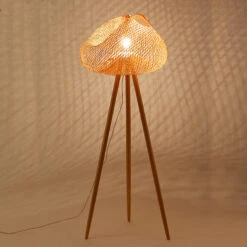 Bamboo Hand Knitted Lampshade Floor Light -Demolights Sales Store Main 05