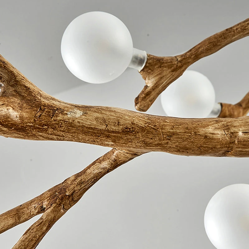 Nordic Rustic Tree Branch Hanging Chandelier With Bubble Glass Lighting 12 Nordic Rustic Tree Branch Hanging Chandelier With Bubble Glass Lighting - Image 12