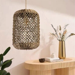 Natural Rattan Pastoral Style Pendant Light -Demolights Sales Store NaturalBambooCagePendantLightDL10137 14 1