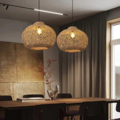 Natural Rattan Pastoral Style Pendant Light -Demolights Sales Store NaturalBambooCagePendantLightDL10137 7 1