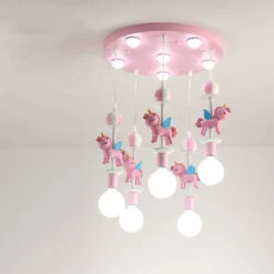 Pink Glass Ball Led Pendant Lights Children Living Room Decoration Hanging Lamp -Demolights Sales Store SKU 01 BQ9101 5 1