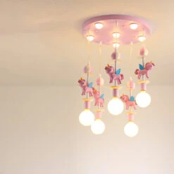 Pink Glass Ball Led Pendant Lights Children Living Room Decoration Hanging Lamp -Demolights Sales Store SKU 02 BQ9101 5 1