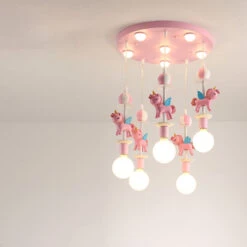 Pink Glass Ball Led Pendant Lights Children Living Room Decoration Hanging Lamp -Demolights Sales Store SKU 03 BQ9101 5 1
