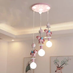 Pink Glass Ball Led Pendant Lights Children Living Room Decoration Hanging Lamp -Demolights Sales Store SKU 05 9101 3 1