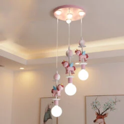 Pink Glass Ball Led Pendant Lights Children Living Room Decoration Hanging Lamp -Demolights Sales Store SKU 06 9101 3 1