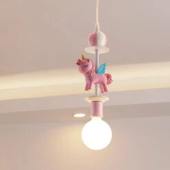Pink Glass Ball Led Pendant Lights Children Living Room Decoration Hanging Lamp -Demolights Sales Store SKU 07 BQ9101 1