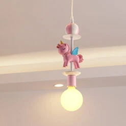 Pink Glass Ball Led Pendant Lights Children Living Room Decoration Hanging Lamp -Demolights Sales Store SKU 08 BQ9101 1