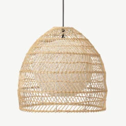 Simple Basket Rattan Wicker Pendant Light Lampshade -Demolights Sales Store SimpleBasketRattanWickerPendantLightLampshade 3 1