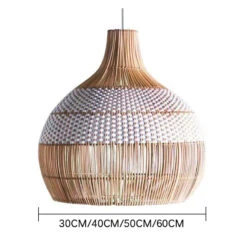 White Rattan Pendant Light Woven Rattan Lampshade 18 White Rattan Pendant Light Woven Rattan Lampshade -Demolights Sales Store Size DL10189
