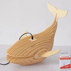 Solid Wood Whale Lamp Shade -Demolights Sales Store SolidWoodWhaleLampShadeDL10143 2 1