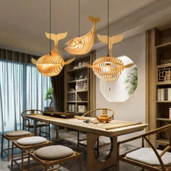 Solid Wood Whale Lamp Shade -Demolights Sales Store SolidWoodWhaleLampShadeDL10143 4