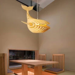 Solid Wood Whale Lamp Shade