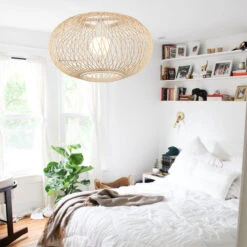 Modern Rattan Pendant Lights Wicker Hanging Lamp Shade 9 Modern Rattan Pendant Lights Wicker Hanging Lamp Shade -Demolights Sales Store WH0129 1