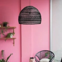 Basket Rattan Woven Pendant Light Shades -Demolights Sales Store WH0310 black