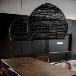 Basket Rattan Woven Pendant Light Shades -Demolights Sales Store WH0310 20Black