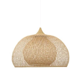Bamboo Drum Hanging Ceiling Lights Woven Chandelier Lamp Shades -Demolights Sales Store dlart wh160hd rattan2 1