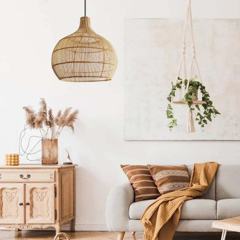 Country Rattan Woven Pendant Light For Dinning Room 2 Country Rattan Woven Pendant Light For Dinning Room - Image 2